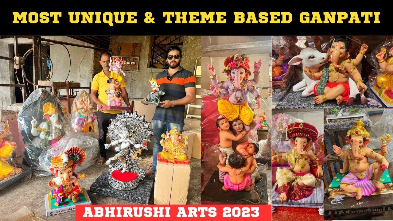 ABHIRUSHI ARTS 2023 - MOST UNIQUE & THEME BASED GANESH IDOL KARKHANA || DRAPPER KE SATH