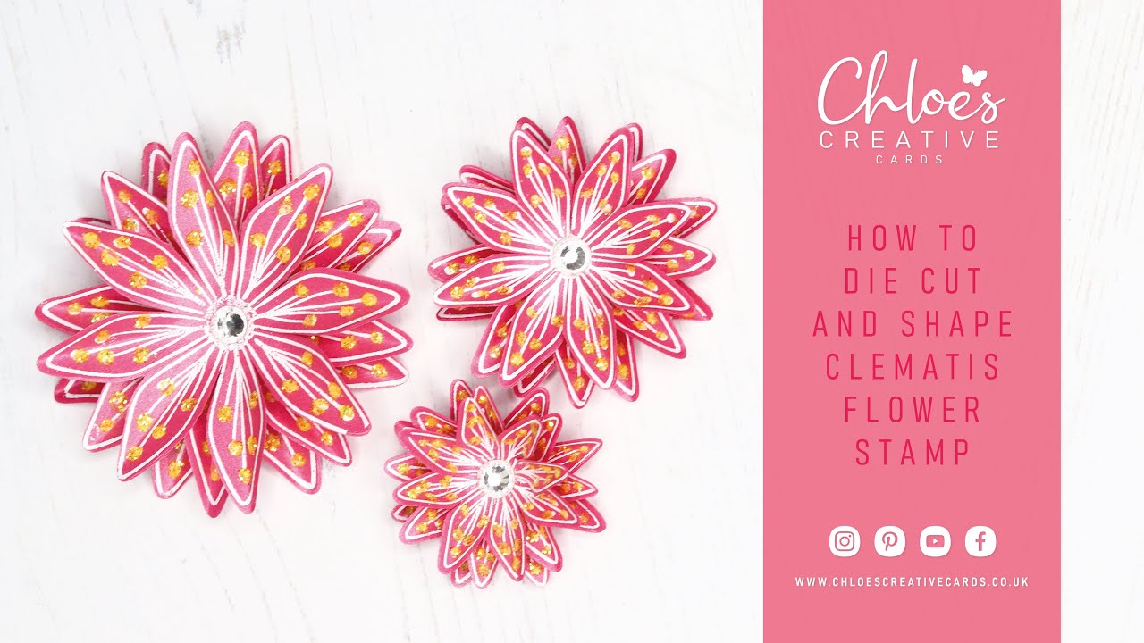 How to Die Cut and Shape Chloes Creative Cards Clematis Flower Stamp