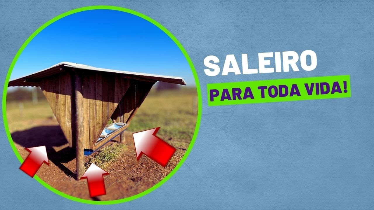 Saleiro para gado, resistente para durar.