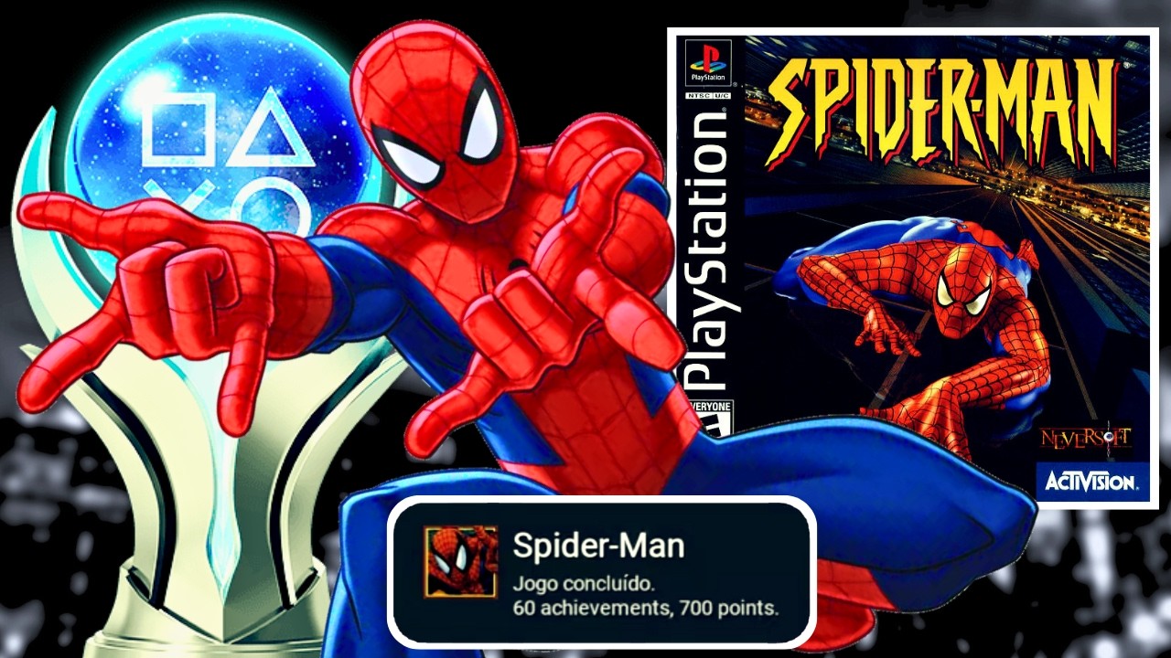 PLATINEI O SPIDER-MAN DO PS1! (entendi como é ser o Homem-Aranha)