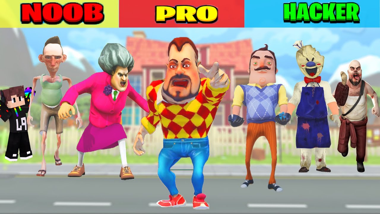 NOOB - PRO - HACKER FİLMİ 😱 Hello Neighbor VS Dark Riddle VS Minecraft