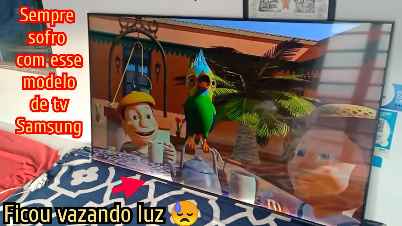 Tv Samsung 60 polegadas UN60BU8000G imagem escura na metade da tela, essa é complicada de mexer