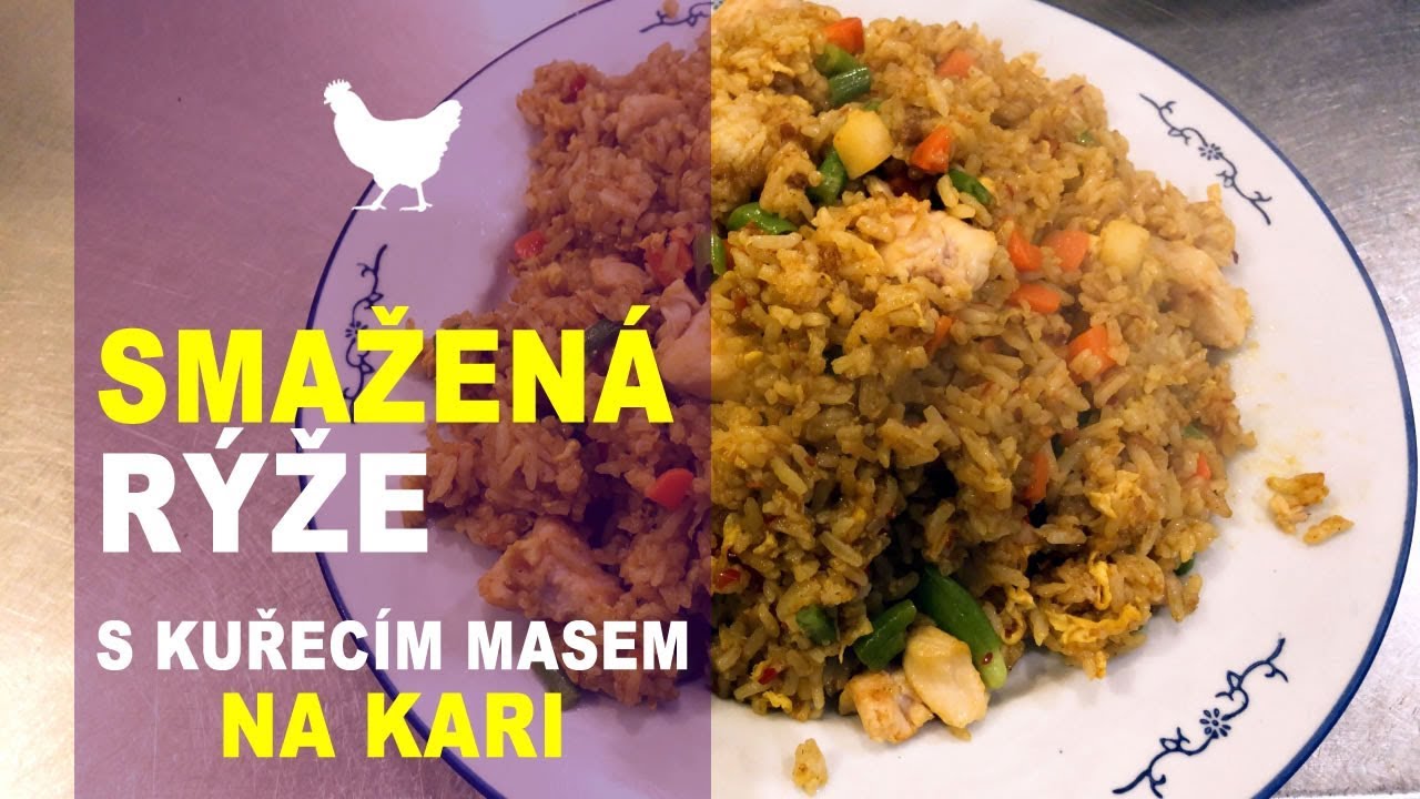 Smažená rýže s kuřecím masem na kari