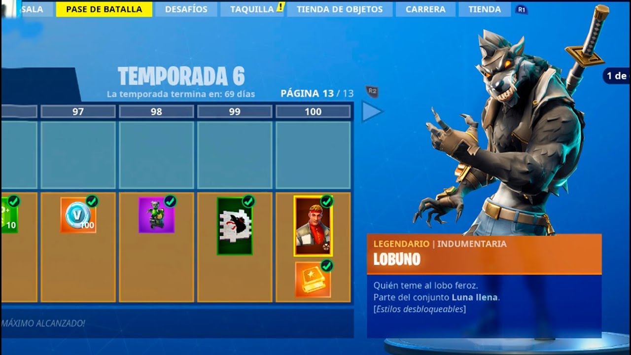 **TEMPORADA 6** SKIN NIVEL 100! TODO COMPRADO! FORTNITE: Battle Royale (Pase de Batalla)
