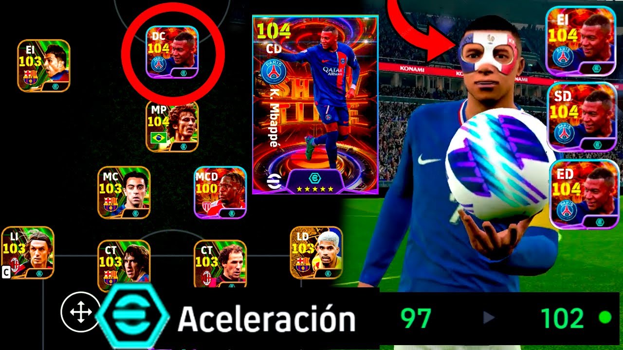 🐢 Así JUEGA el NUEVO MBAPPE 104 SHOW TIME *El Delantero Más Rápido* eFootball 2024 Mobile