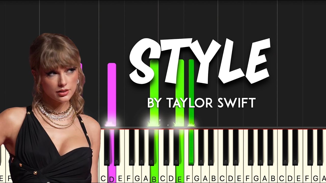 Style by Taylor Swift piano tutorial / synthesia + sheet music & lyrics (SLOW VERSION)