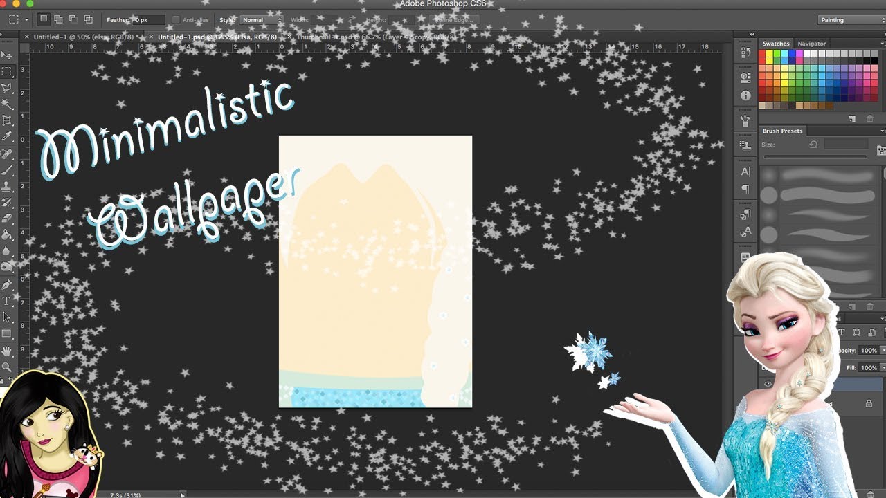 Minimalistic Wallpaper | Digital | Princess Elsa | Short Version | Indian Art Channel