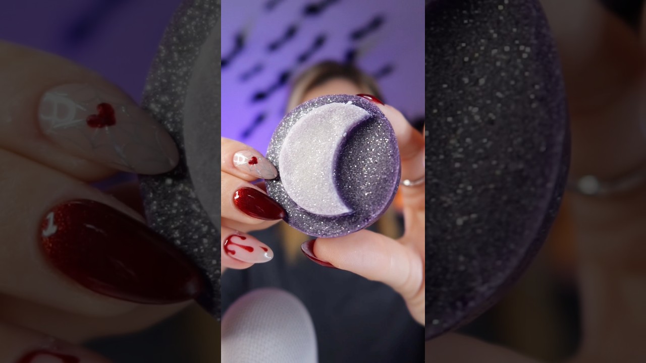Silky Gem Ube Flavor? 😳💜🌙 #asmr #mukbang #asmrfood #asmreating #crystalcandy #silkygem #halloween
