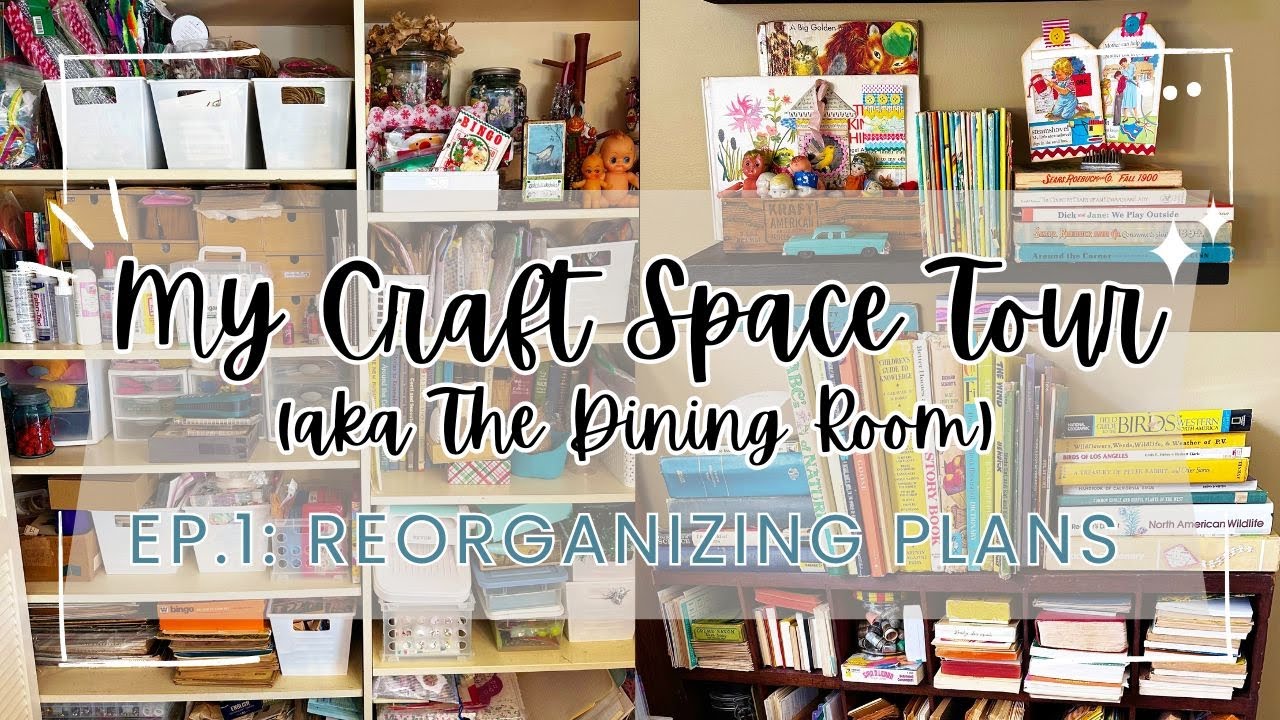 Craft Room Tour aka The Dining Room | Ep. 1 Craft Supply Reorganization Ideas for Junk Journaling