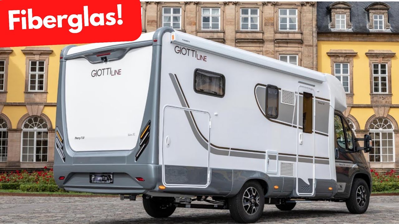FIBERGLAS-Wohnmobile 2023 Italien: Giottiline Therry 32 S. Günstige FULL GFK. RIESENGARAGE! DUSCHE!
