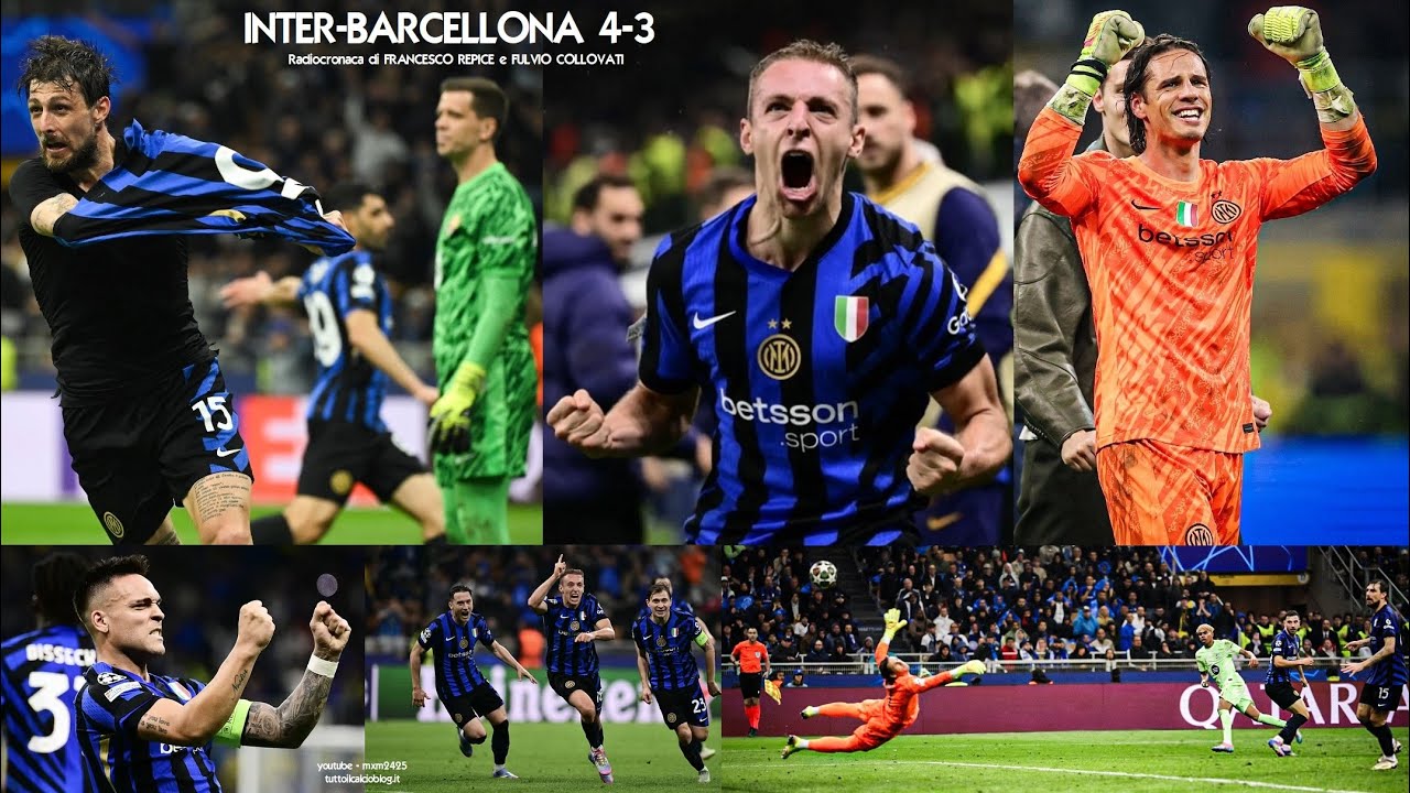 INTER-BARCELLONA 4-3 - Radiocronaca di Francesco Repice e Fulvio Collovati (6/5/2025) Rai Radio 1