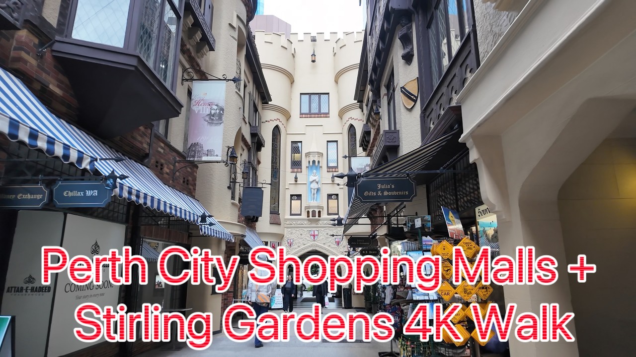 Perth City - Murray St Mall + Hay St Mall + Stirling Gardens 4K60FS Walk