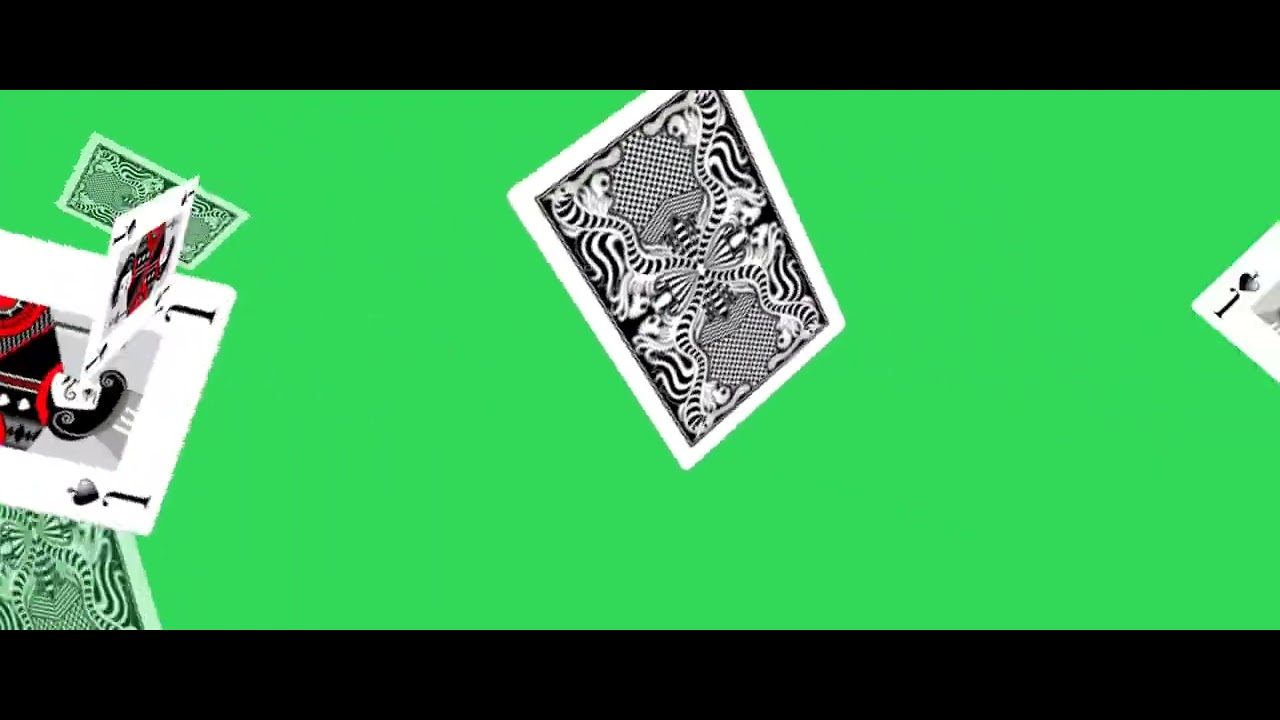 flying cards 🃏 green screen no copyright