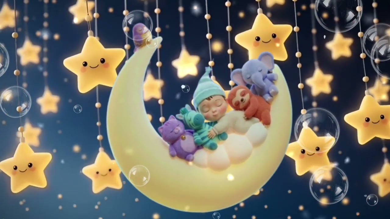 2 Hours Baby Sleep Music 🌙 | Gentle Night Lullaby with Sleeping Baby & Baby Animals🫎🦁