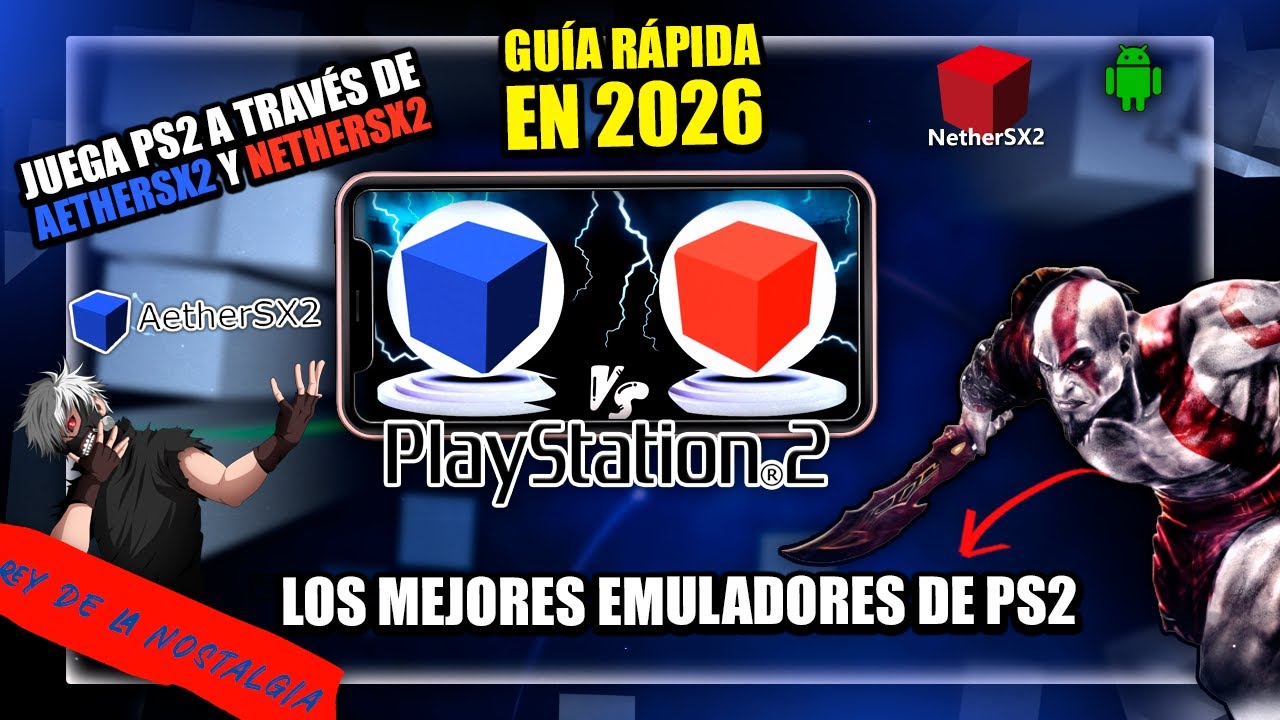 Tutorial simple de c&oacute;mo jugar PS2 en el celular ANDROID 2026 usando emuladores NetherSX2 AetherSX2
