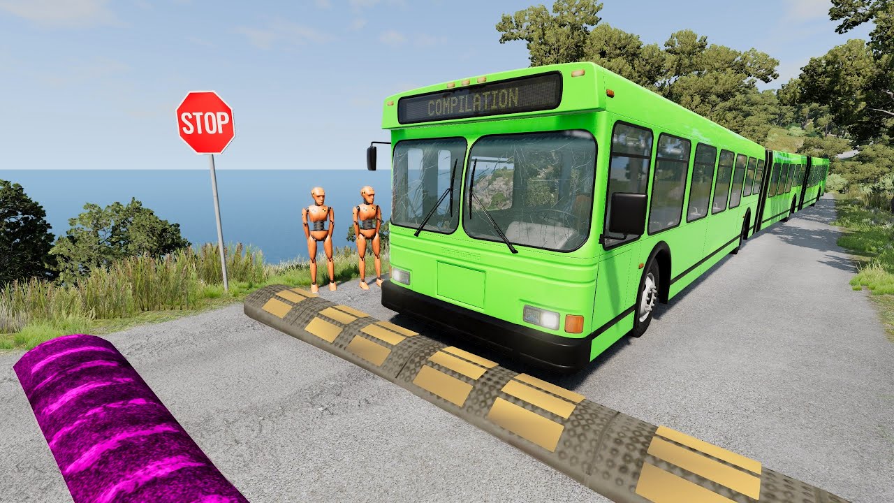 TRANSPORTING MINI HONDA & BIG TESLA & LAMBORHINI with FLATBED TRAILER & CRAZY LOADERS! BeamNG.drive
