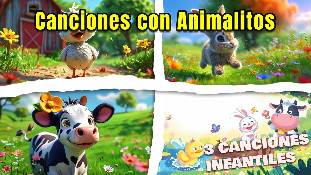 Diversión, Magia y Música para los Niños con Animalitos ✨🎶 | Tres Canciones Infantiles Divertidas