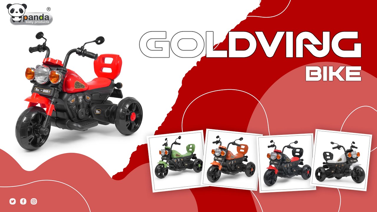 Panda Baby Product Goldving assembly video kids ride on EV Electric bike, Kids electric bike