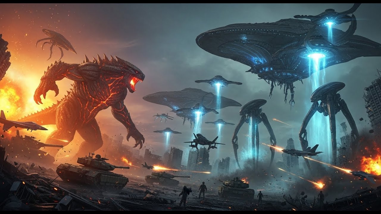 alien invasion the brutal clash of gods with giant monsters