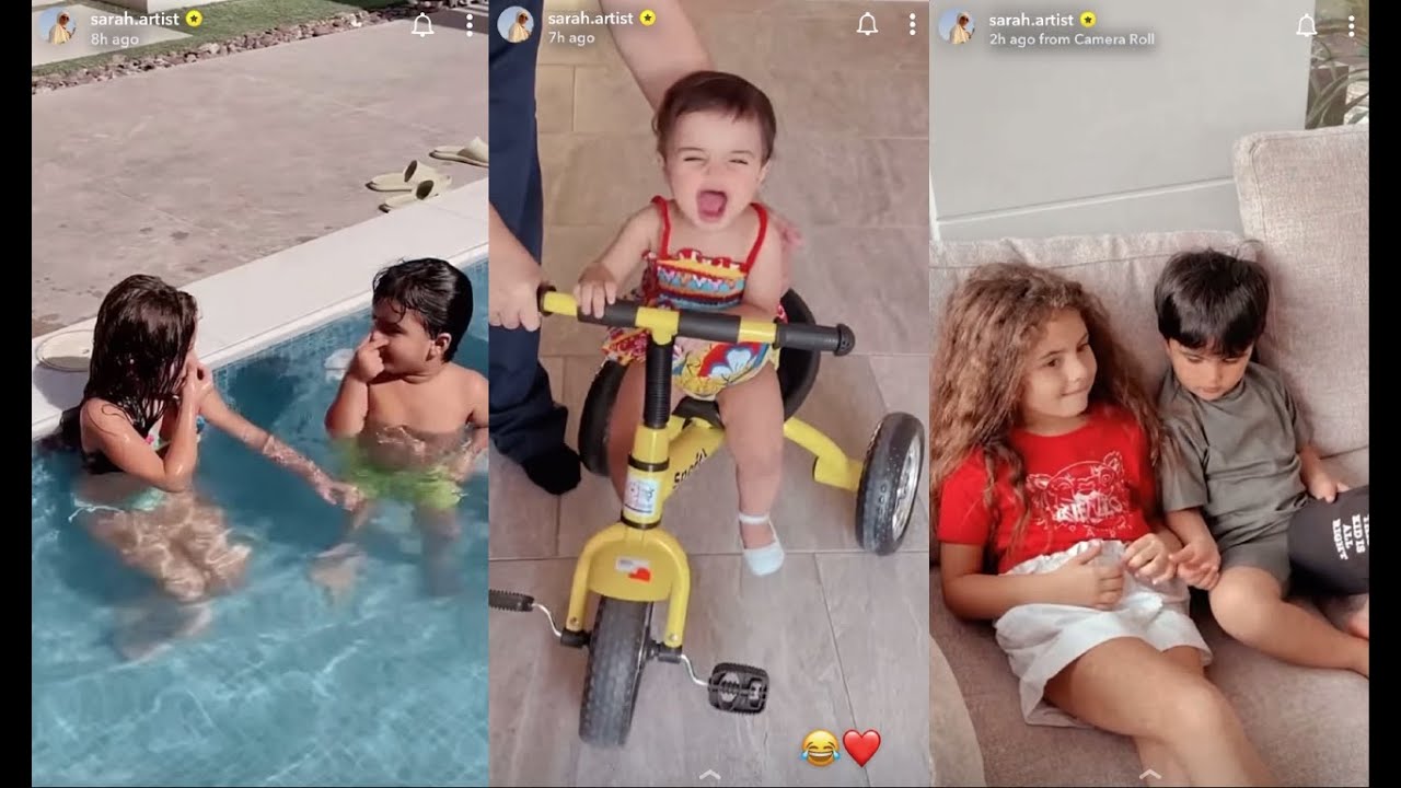 🤣❤️سنابات سارة الودعاني| سعد  السباحة مع يارا ومتوهق مو فاهم لهجتها