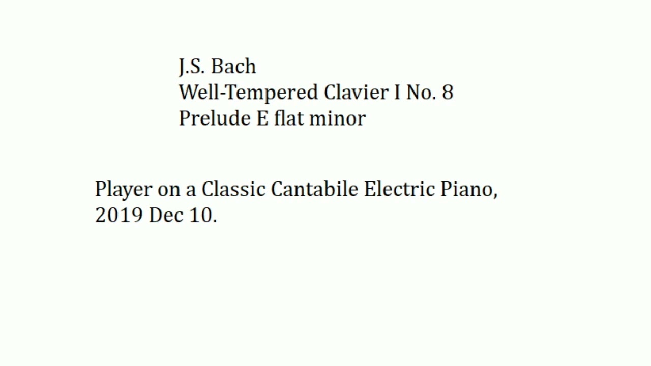 J.S.Bach: WTC I: Prelude in E flat minor