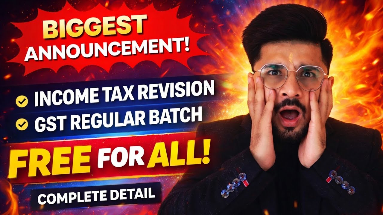 FREE Income Tax Revision 🚨 VG Sir | 2 Biggest Announcement 📚 #vgstudyhub #tax #icsi 