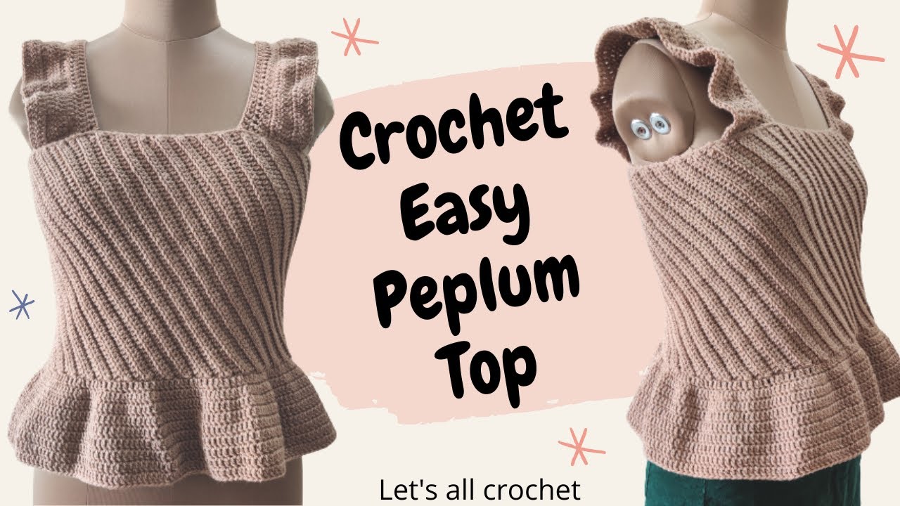 Crochet Summer Peplum Top Pattern | Easy Crochet Ruffle Crop Top | All Sizes Beginner Tutorial