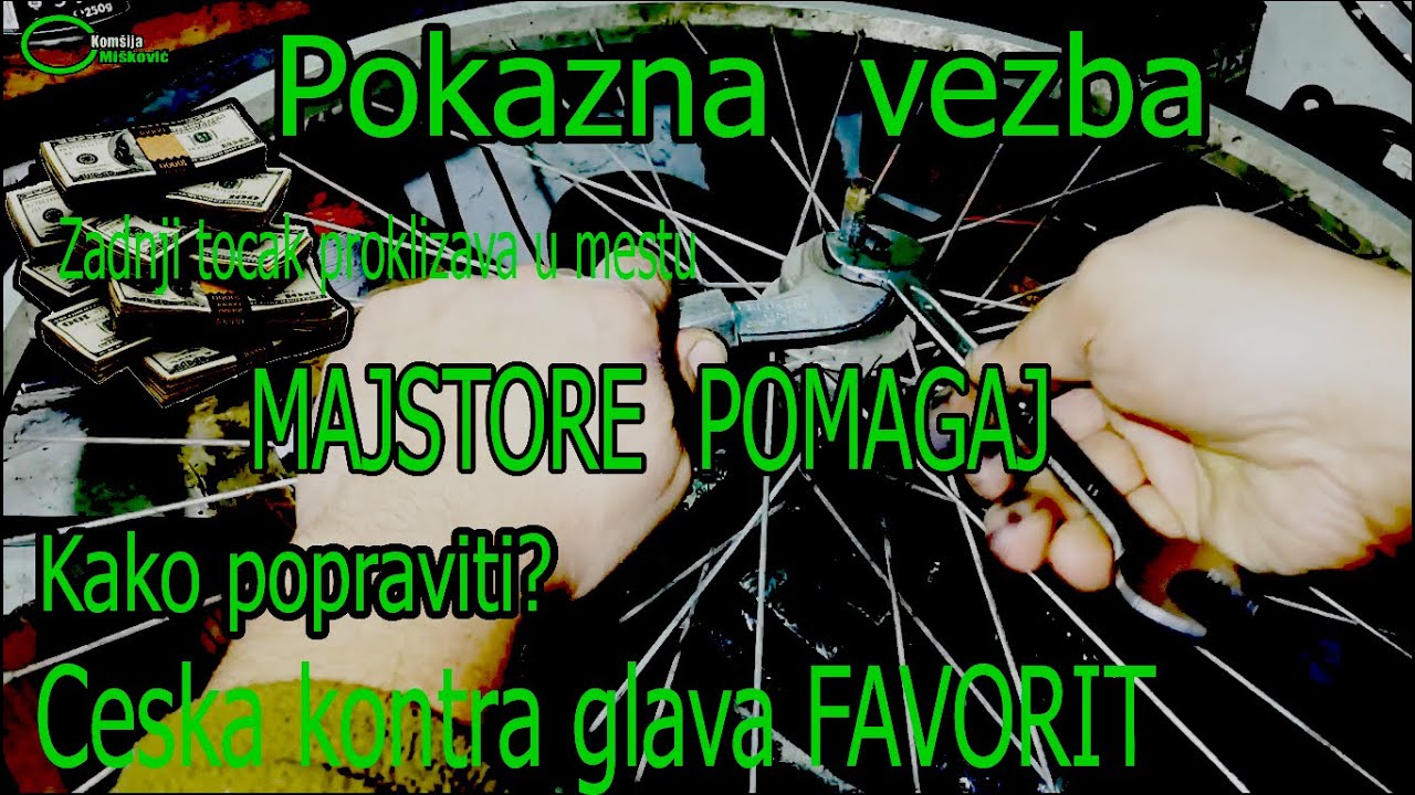 Bicikl sa ceskom kontra glavom proklizava u mestu
