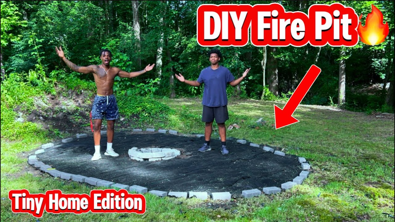 Building A Fire Pit In My Yard🏠🔥 (Tiny Home Edition)