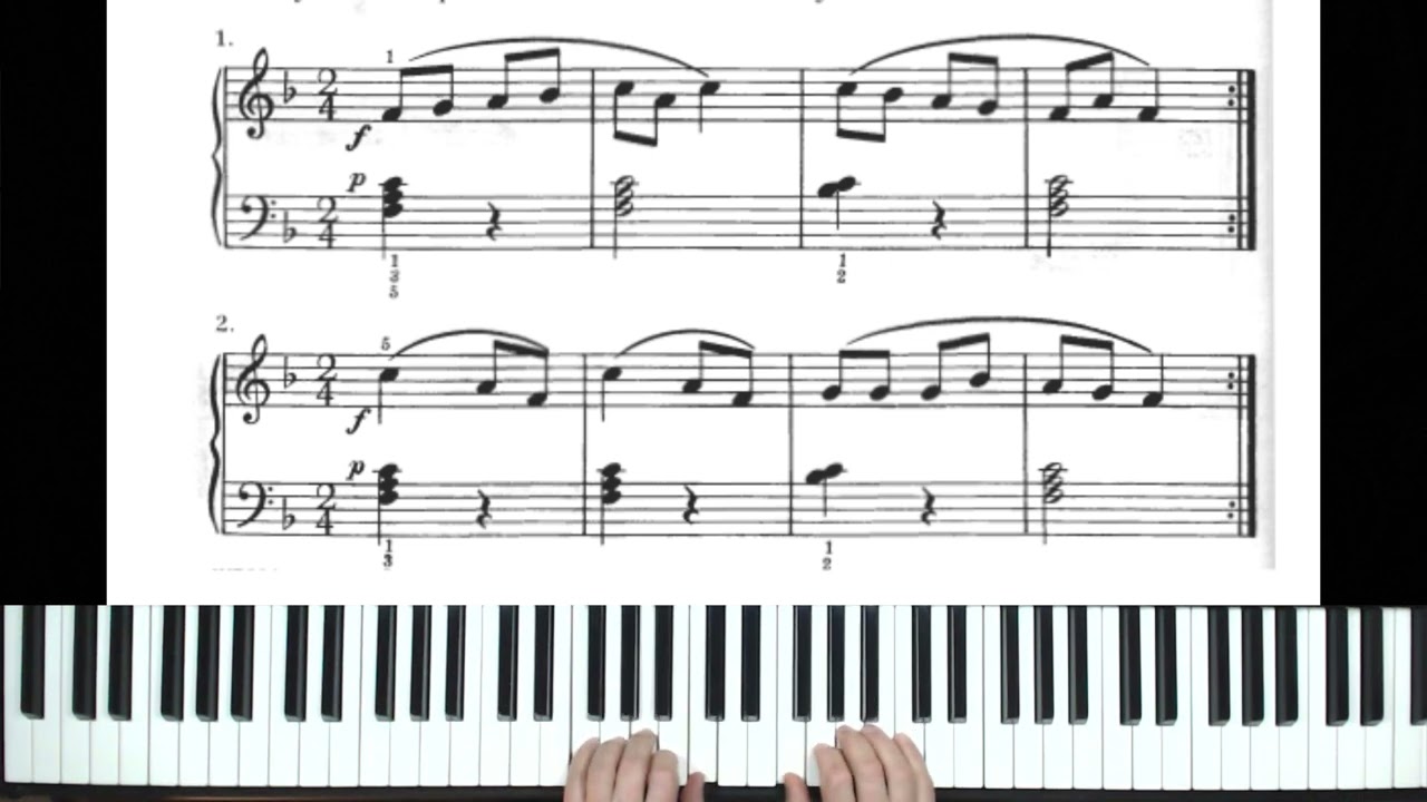 16. Bastien - Livello 1 - Melodia e accompagnamento in Fa - piano tutorial by Antonio De Angelis