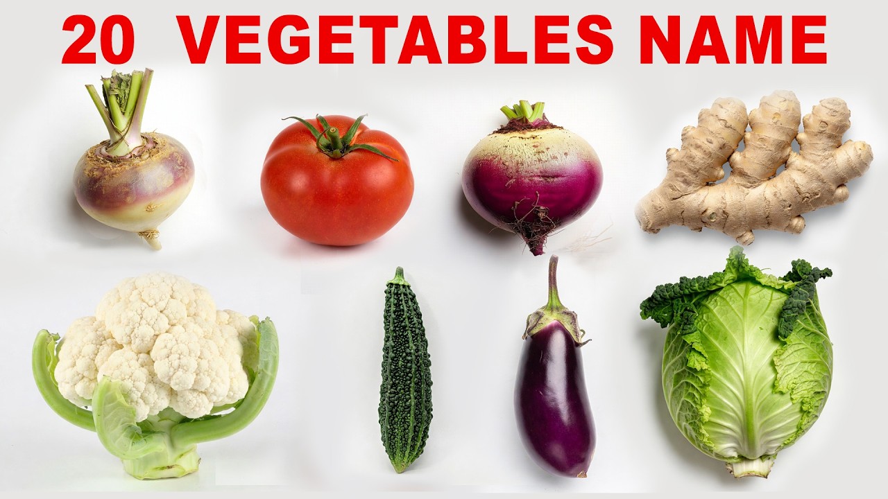 20 Vegetables Name in Hindi and English | सब्जियों के नाम | Kids Learning Video