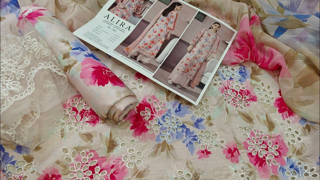 Alira by Johra 3pc latest chikankari Embroidered lawn 2026 Eid collection 