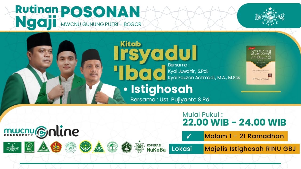 Siaran langsung Ngaji Posonan MWCNU Gunung Putri 1447 H/2026 M