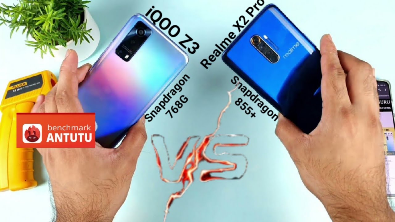 iQOO Z3 vs Realme X2 Pro antutu benchmark comparison snapdragon 768g vs snapdragon 855+