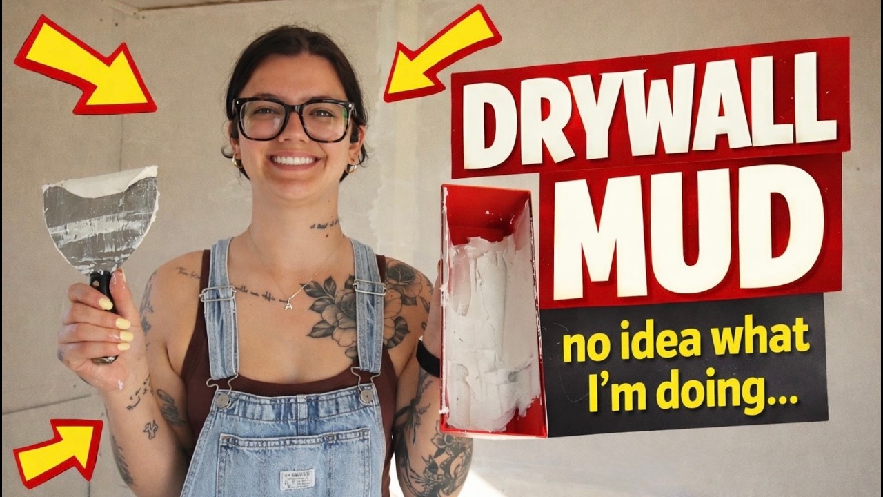 MY FIRST TIME DOING DRYWALL MUD!!!