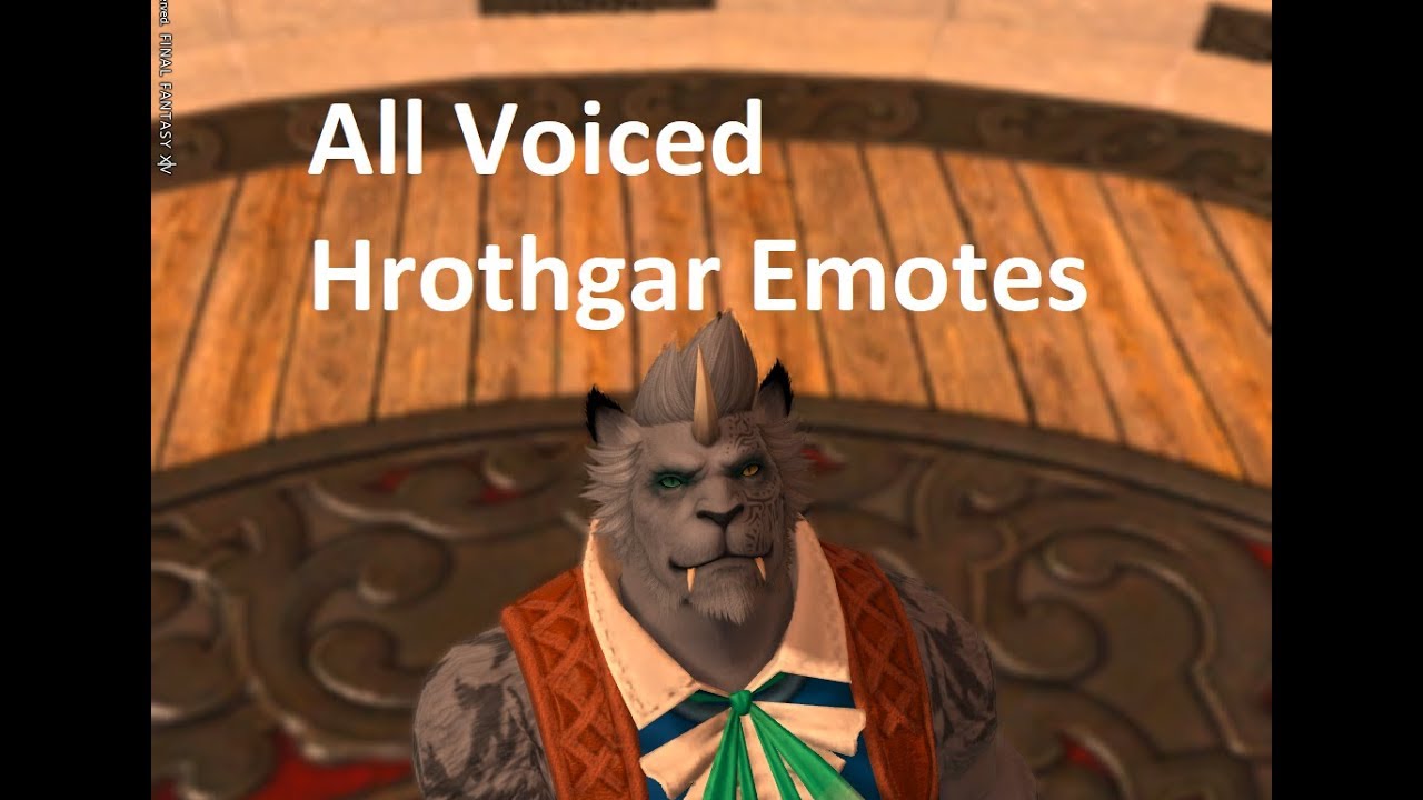 Final Fantasy XIV - All Voiced Hrothgar Emotes