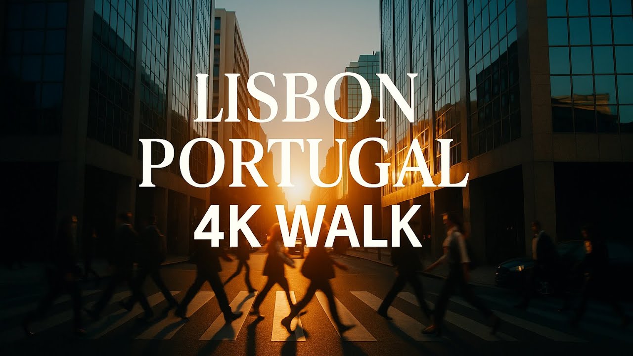 Lisbon Day Walk 4K – Bright Streets, Urban Life & Relaxing City Ambience