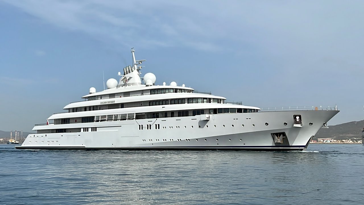 Golden Odyssey 123 m SuperYacht Recently Sold After Her Seizure In Malta Sailing Into Gibraltar