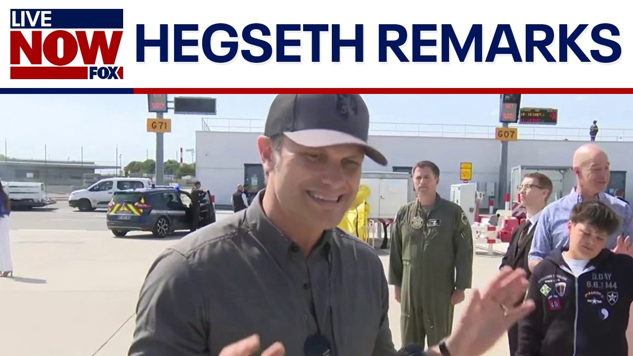 Sec  Hegseth meets with press after D Day remarks
