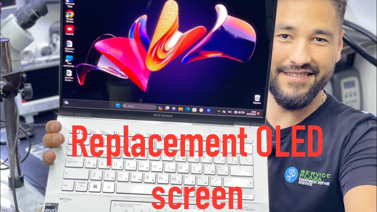 Replacement screen Asus zenbook 14 ux3204v (замена матрицы)