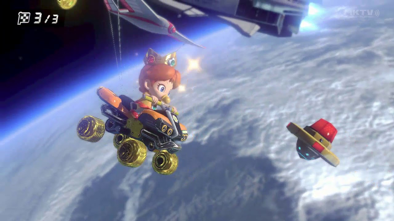 Wii U - Mario Kart 8 - Rainbow Road Rainbow Race - Baby Daisy