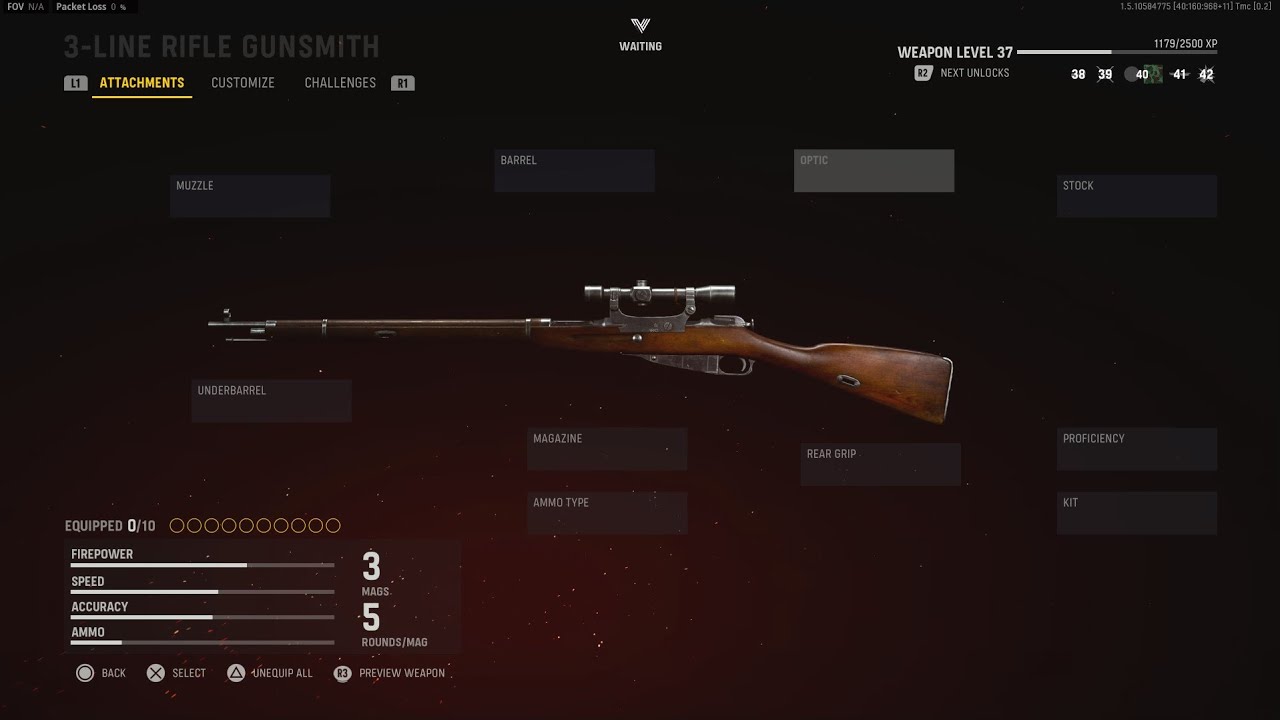 VANGUARD - All Sniper Rifle Attachments ~ 3-LINE RIFLE