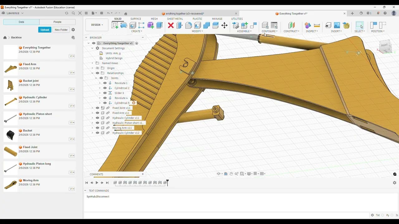 Backhoe assembly