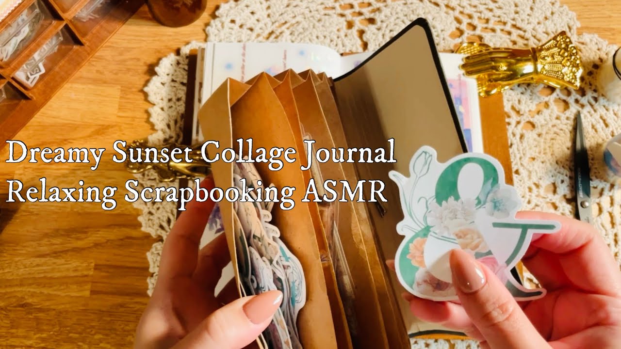 ASMR | 夢色の帰り道 | Dreamy Sunset Collage Journal | Relaxing Scrapbooking ASMR