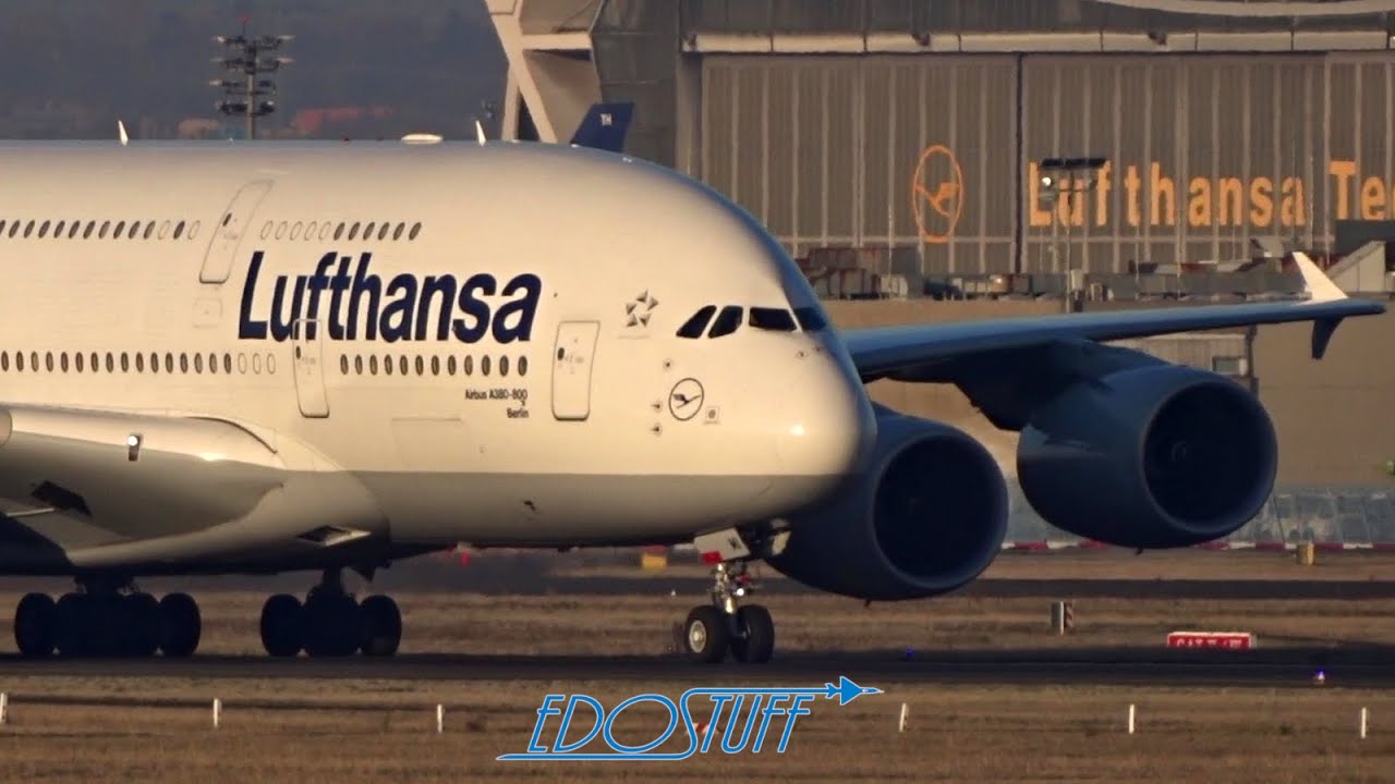 Lufthansa Airbus A380-841 D-AIMI 07R Morning Landing - Frankfurt am Main EDDF/FRA