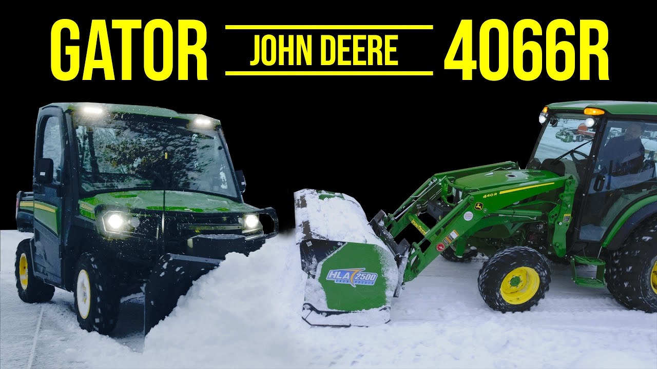 JOHN DEERE GATOR VS TRACTOR PLOWING SNOW IN STYLE! 🚜🐊😎