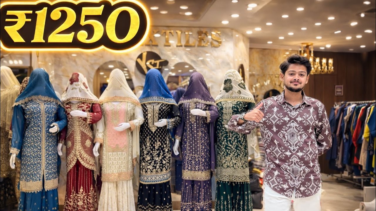RAMZAN SPECIAL OFFER ₹1250 ON PUBLIC DEMAND YS TEXTILES 3RD FLOOR PLAZO GHARARA PENT FROCK BITS WORK