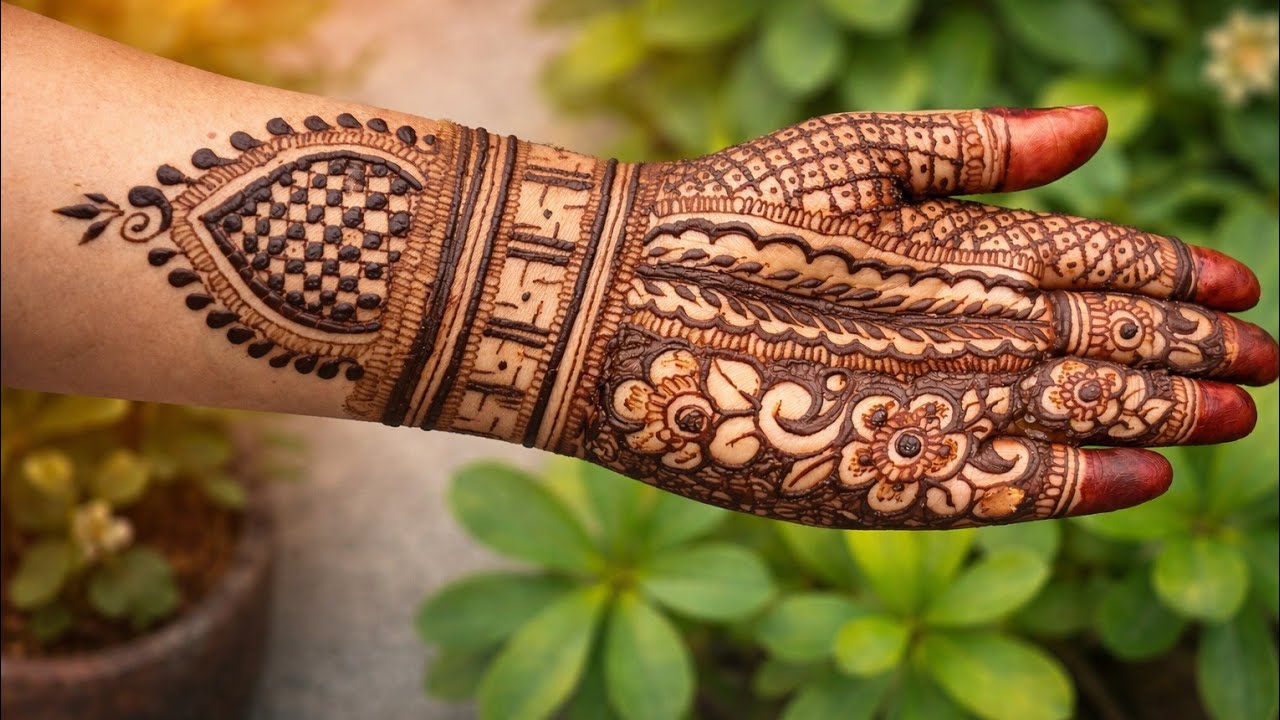 Simple full hand mehndi design ❣️/simple mehndi design #fronthandmehndi 