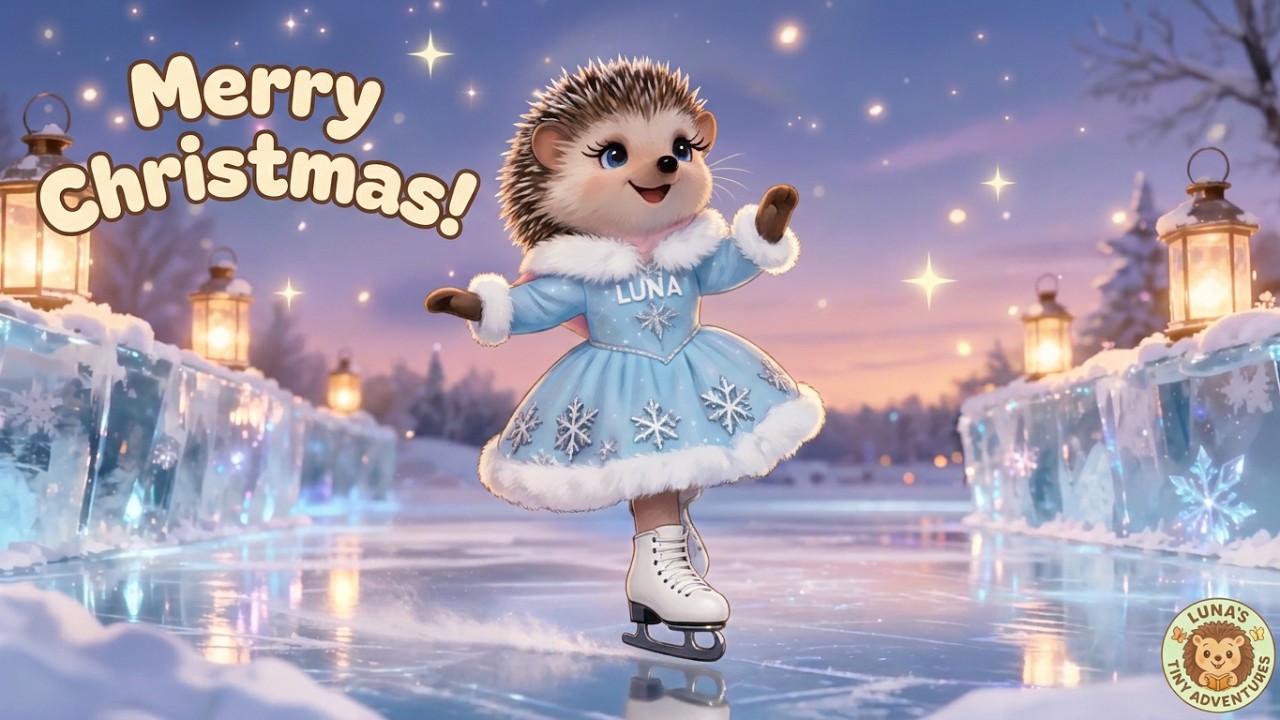 Christmas Music🎶❄️| 30 Minutes of Waltz Christmas Music with Cute Luna & Friends Skating on Ice ⛸️❄️