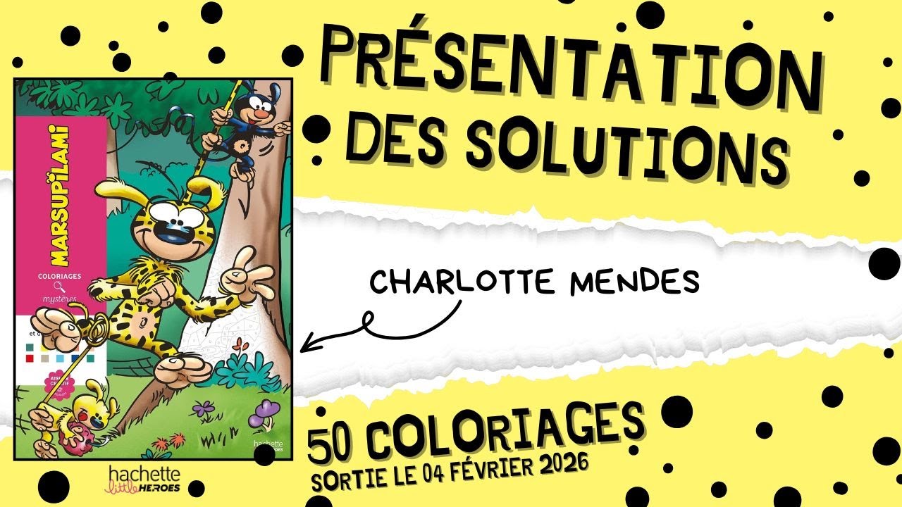 Marsupilami - coloriages mystères - Hachette Heroes - SOLUTIONS